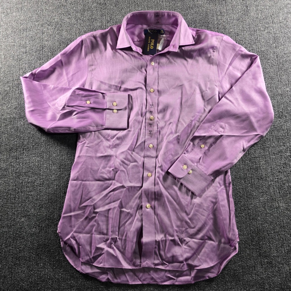 NWT Polo Ralph Lauren Mens Slim Fit Easy Care Dress Shirt Purple 16 32/33